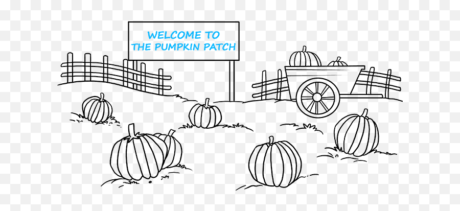 How To Draw A Pumpkin Patch - Really Easy Drawing Tutorial Language Emoji,Simple Pumpkin Ideas Emojis