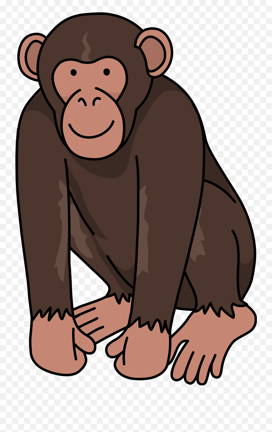 Chimpanzee Clipart Free Download Transparent Png Creazilla - Chimpanzee Clipart Transparent Background Emoji,Ape Emoji