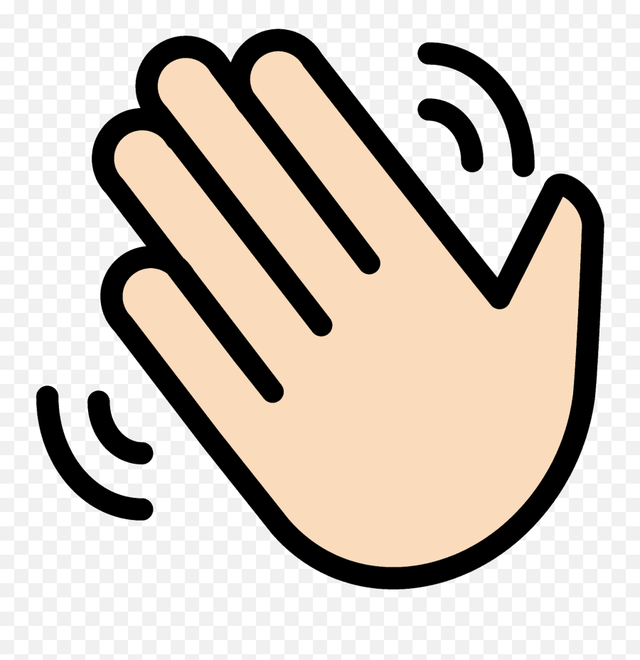 Waving Hand Emoji Clipart - Waving Hand,Waving Hand Emoji Vector