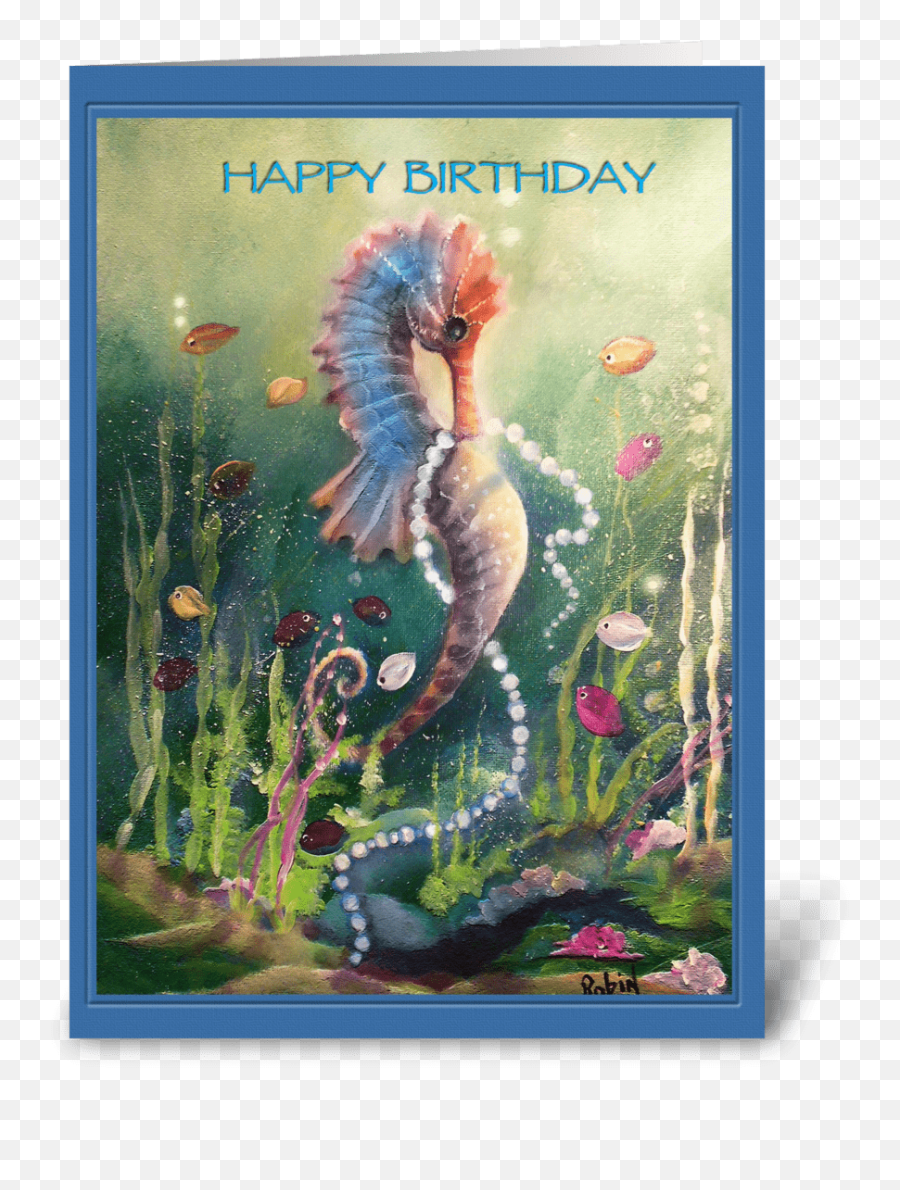 Seahorse Colorful Happy Birthday - Seahorse Birthday Emoji,Facebook Emoticons Seahorse