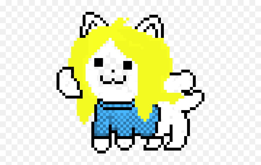 Blonde Temmie Pixel Art Maker Emoji,Temmie Emoticon Text