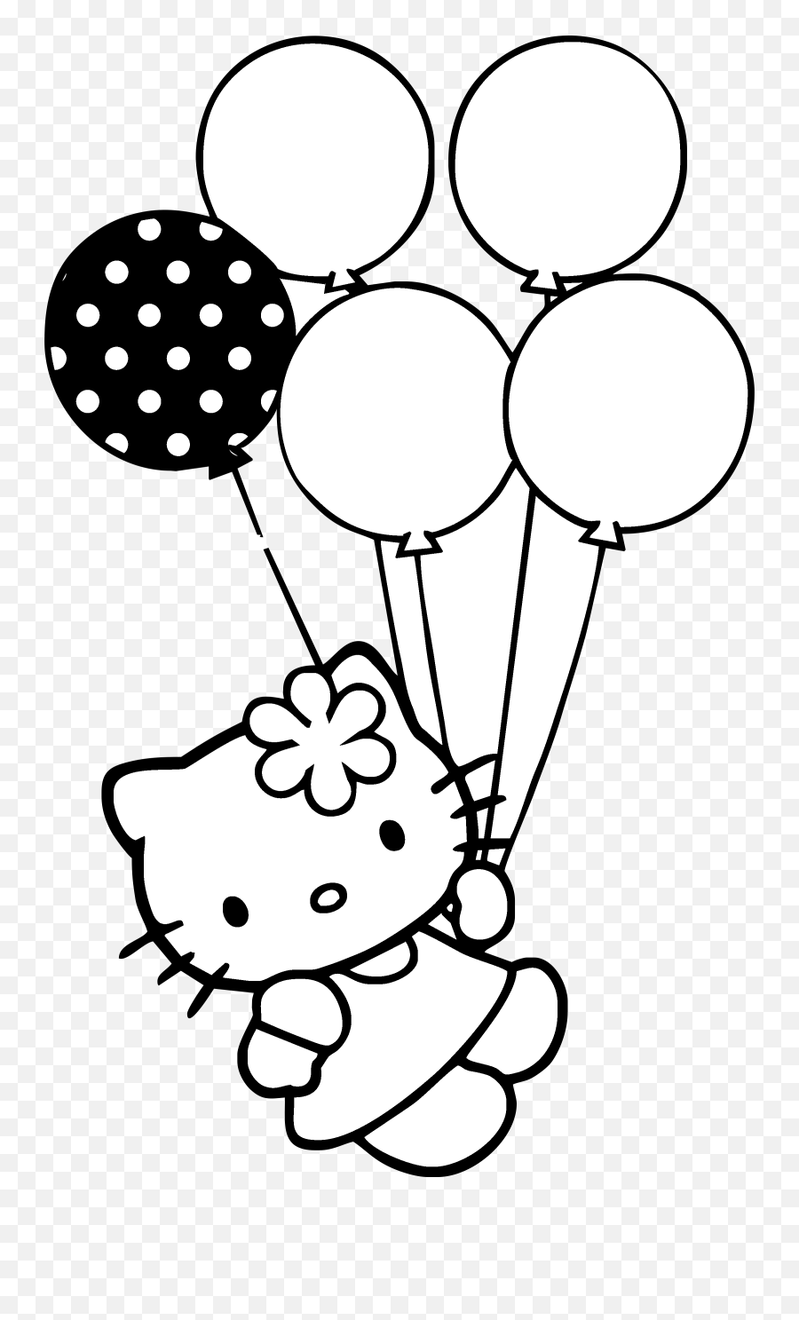 Holding Balloons Beautiful Hello Kitty Transparent Free Emoji,Hello Kitty Emoticon Fb