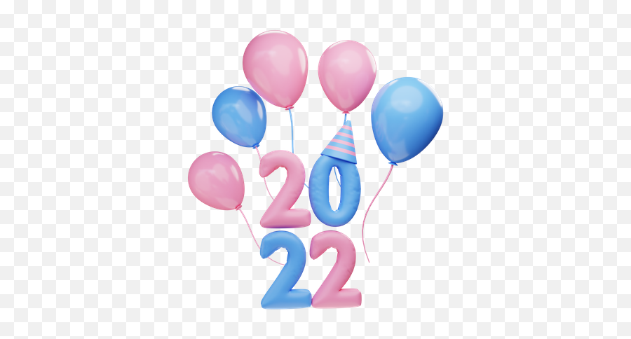 Premium Male Character With 2022 Balloons 3d Illustration Emoji,Nigerian Men Birthday Emojis