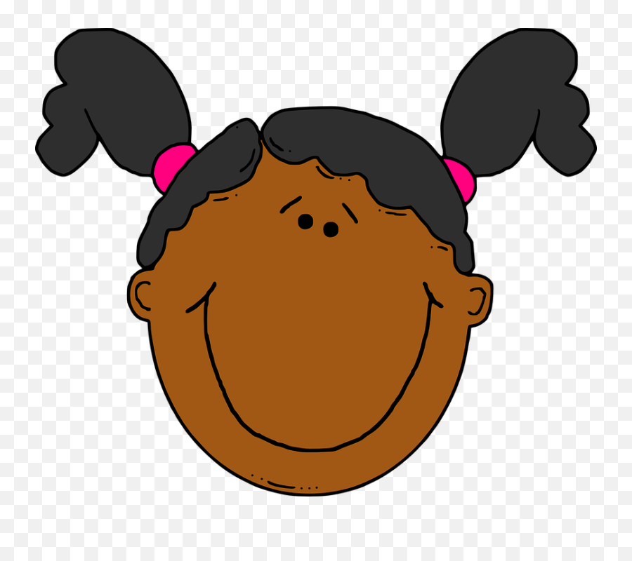 Girl Cartoon Face Clip Art At Clkercom - Vector Clip Art Brown Girl Cartoon Face Emoji,Anime Face Emoticon