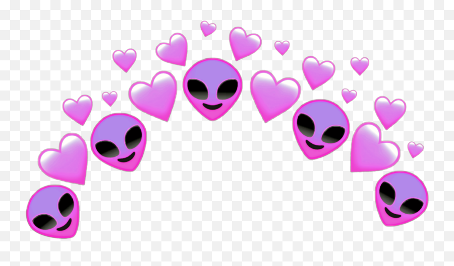 Alien Aliencrown Crownheart Sticker By Victoria - Girly Emoji,Pink Alien Emoji