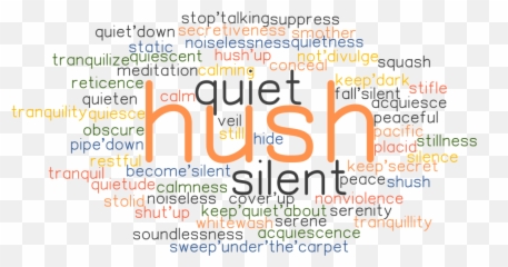 Hush Synonyms And Related Words What Is Another Word For - Dot Emoji,Squashed Emotion
