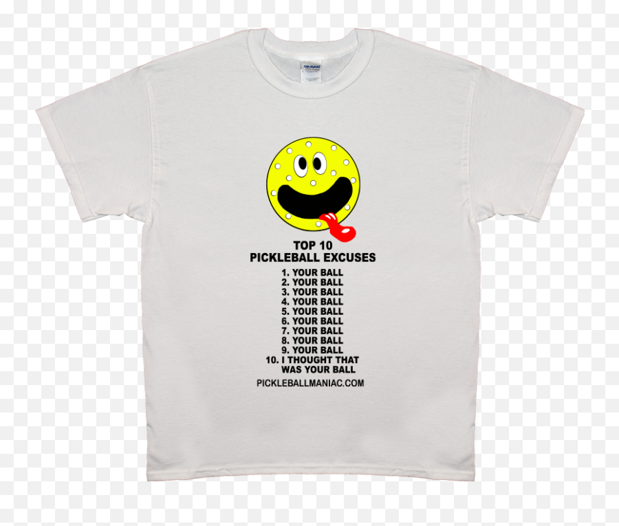 Top 10 Pickleball Excuses U2013 Pickleball Maniac Pickleball - Short Sleeve Emoji,Tennis Ball Emoticon