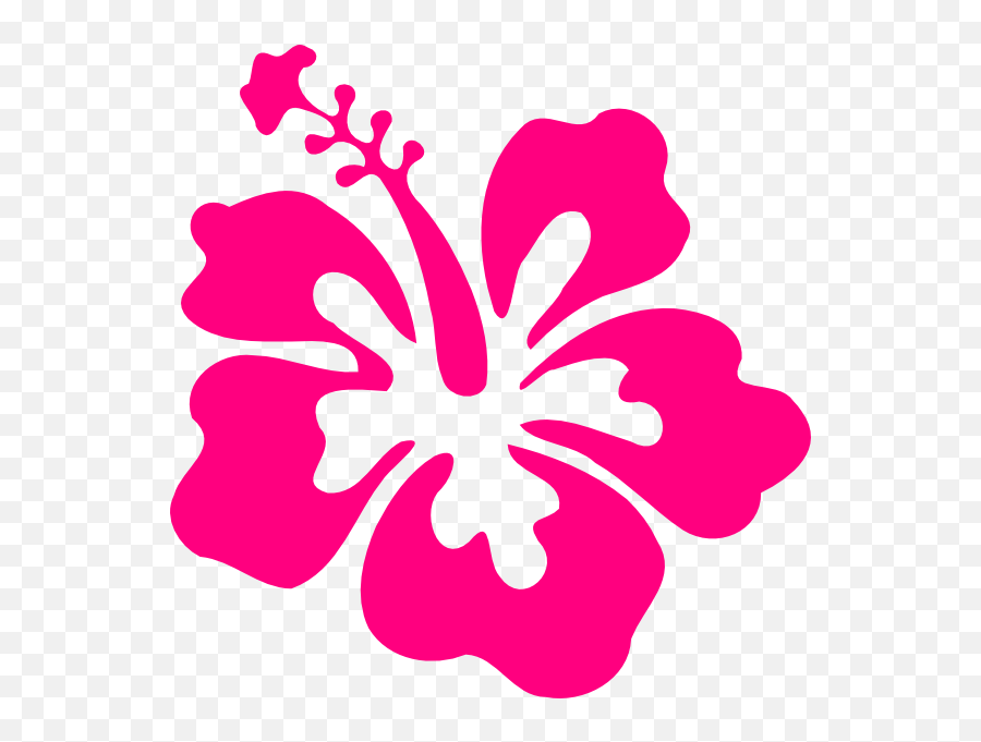Free Hawaiian Flower Cartoon Download - Hibiscus Flower Clipart Emoji,Emojis Black And White Hawaiin