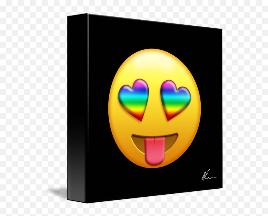 Smiling Face Emoji With Rainbow Hearteyes Gay By William Cuccio - Happy,Smiling Emoji