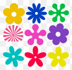 Groovy Flowers Clip Art - Retro Flower Clipart Emoji,Groovy Emoji