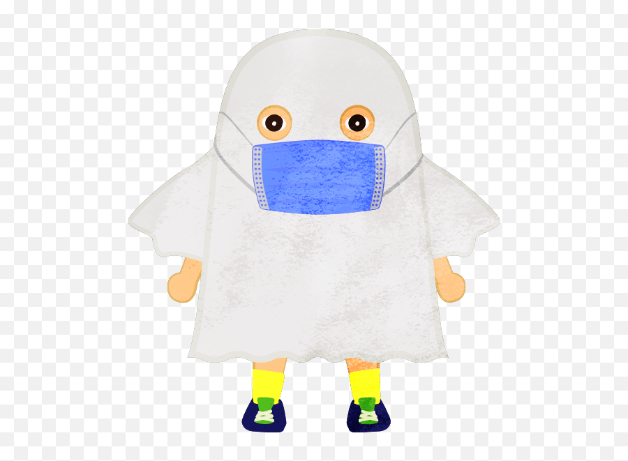 A Child Wearing A Ghost Costume And A - Fictional Character Emoji,Emoji Costume For Kids