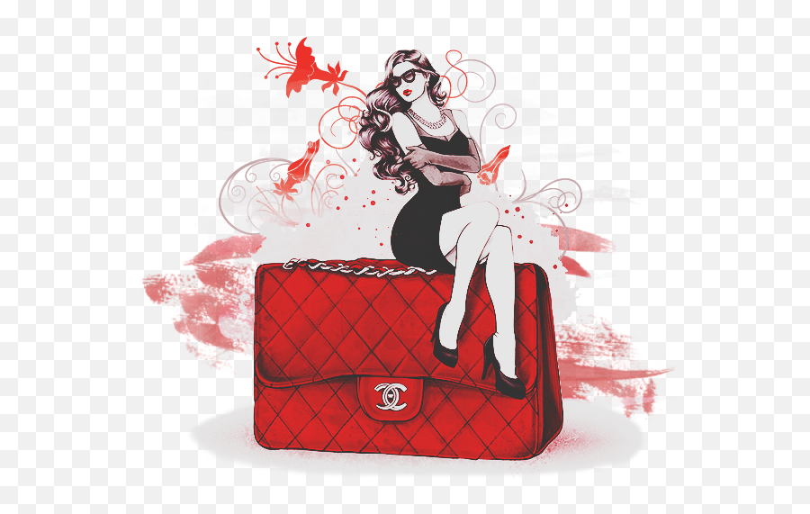 Download Vuitton Fashion Louis Illustration Handbag Chanel - Louis Vuitton Bag Ilustration Png Emoji,Winter Emoticon Pack Dota