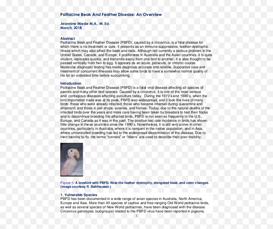 Pdf Psittacine Beak And Feather Disease An Overview Emoji,Long-billed Corella Smile Emoticon