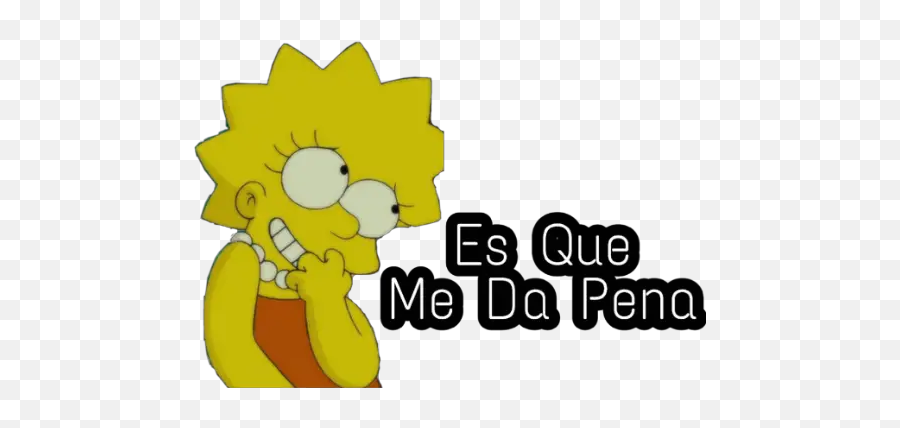 Frases De Lisa Simpson Stickers For Whatsapp - Me Da Pena Sticker Emoji,Simpsons Emoji