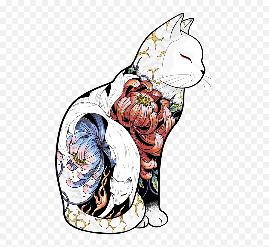 Para Florencia Espindola Ou0027connor Gato Con Pelaje Ilustrado - Kitsune Cat Tattoo Emoji,Hannibal Lecter Emoji Para Florencia Espindola Ou0027connor Gato Con Pelaje Ilustrado - Kitsune Cat Tattoo Emoji,Hannibal Lecter Emoji