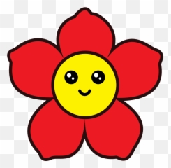 Kawaii Flower Illustration - 017 Happy Emoji,Flower Emoji Pillow