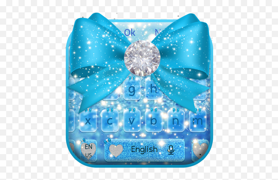 Glitter Love Blue Bow Diamond Keyboard - Party Supply Emoji,Ankit Emoji Stickers