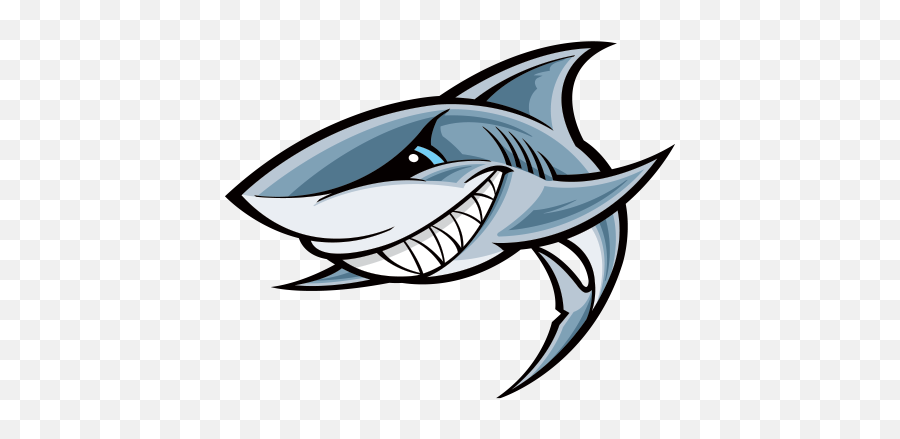 Printed Vinyl Cartoon Showing Teeth - Logo Cartoon Shark Png Emoji,San Jose Sharks Emoji