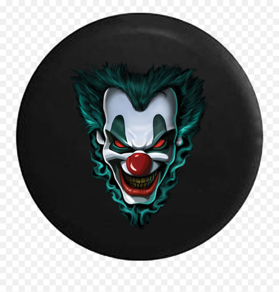 Download Angry Scary Clown Freakshow Jeep Camper Spare Tire - Liquid Blue Emoji,Scary Face Emoji
