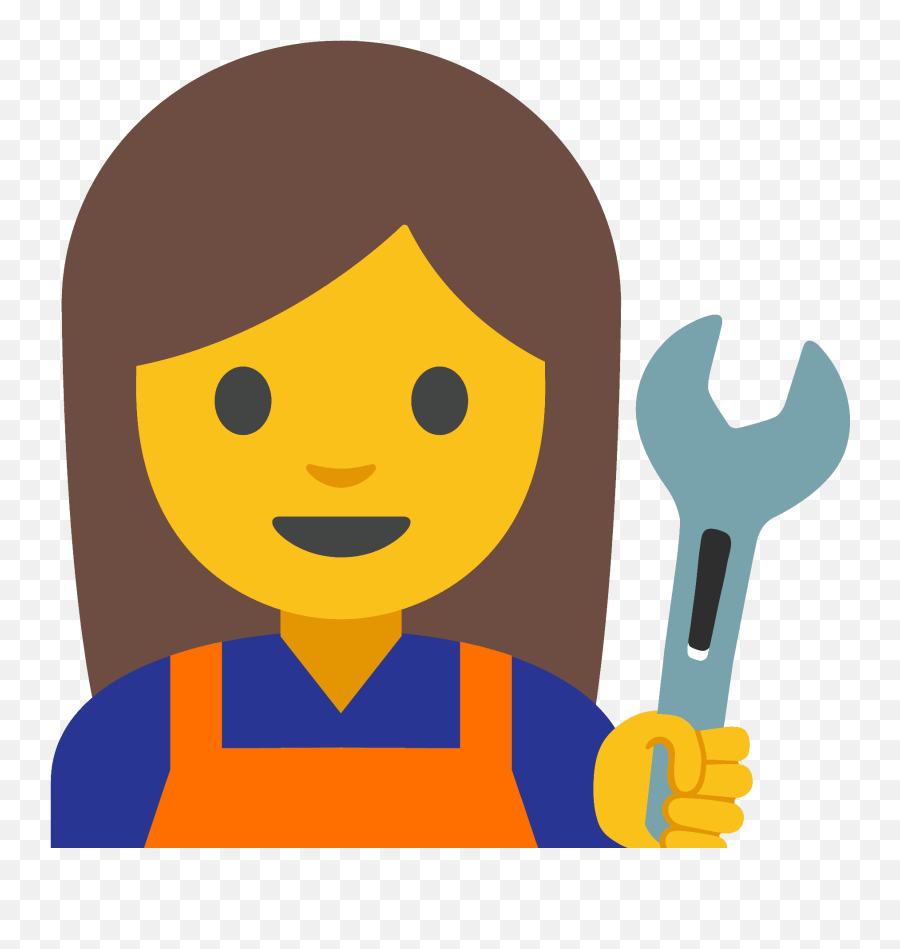 Woman Mechanic Emoji Clipart - Emoji,(: Girl Emoticon