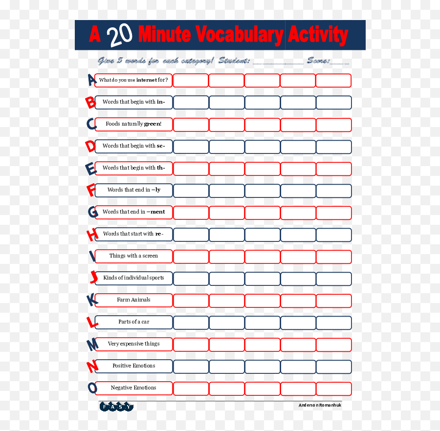 A 20 Minute Vocabulary Activity - Name Three Things Summer Emoji,Positive Emotions Are To ___________ As Negative Emotions Are To _______