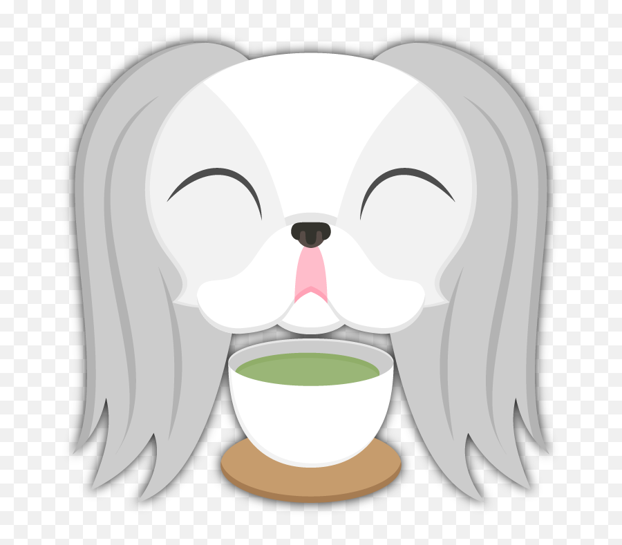 Japanese Chin Emoji Stickers Are - Bowl,Puppy Emoji