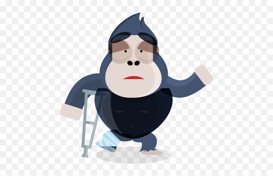 Injury Stickers - Emoji Broken Leg,Google Gorilla Emoticon