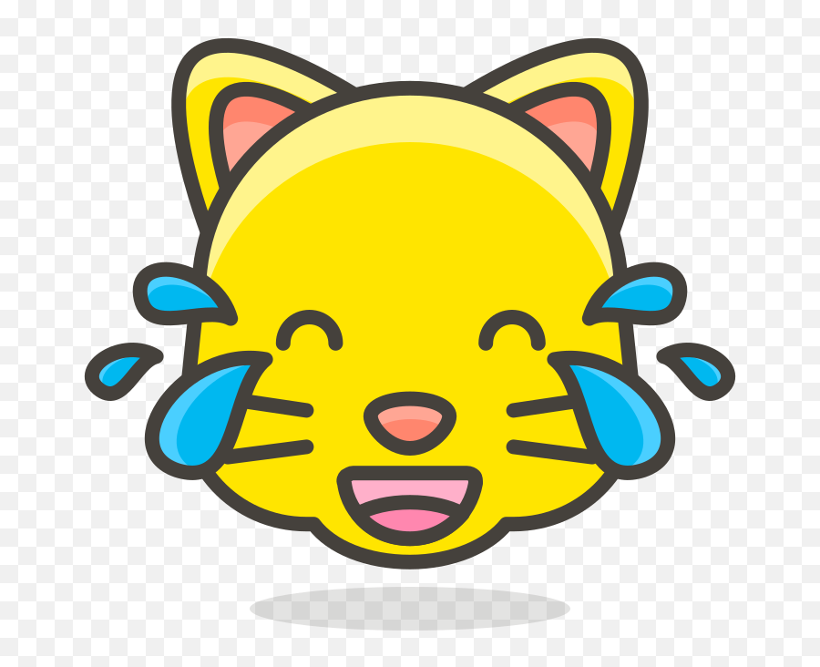 Cat Face With Tears Of Joy Free - Kucing Icon Emoji,Crying Cat Emoticon