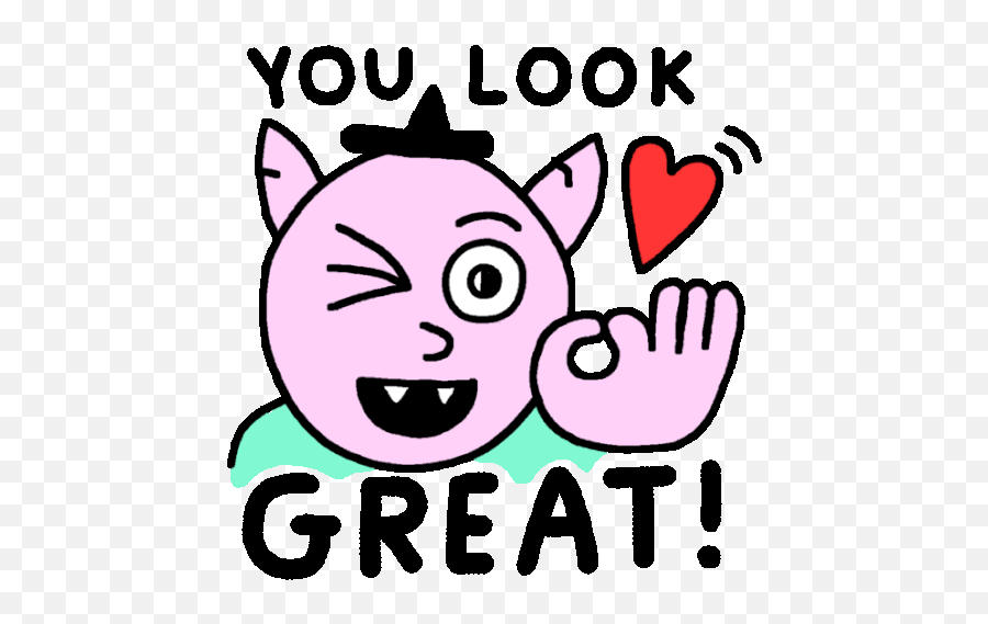 Cat Saying You Look Great Sticker - Kindof Perfect Lovers Emoji,Emoticon Saying