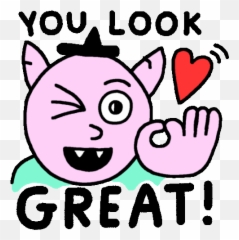 Cat Saying You Look Great Sticker - Kindof Perfect Lovers Emoji,Emoticon Saying