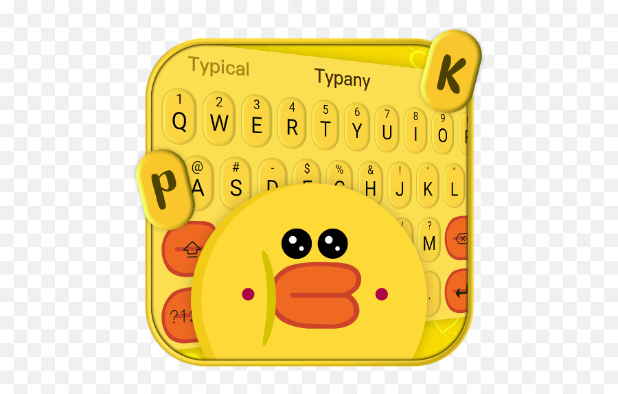 Download Yellow Cute Adorable Duck Keyboard Theme On Pc - Happy Emoji,Duck Emojis
