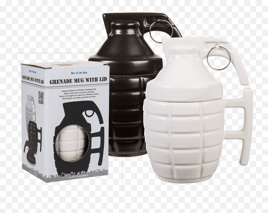 Grenade Mug With Lid - Hand Stoneware Army Military Gift Ebay Mug Grenade Emoji,Army Emoticon