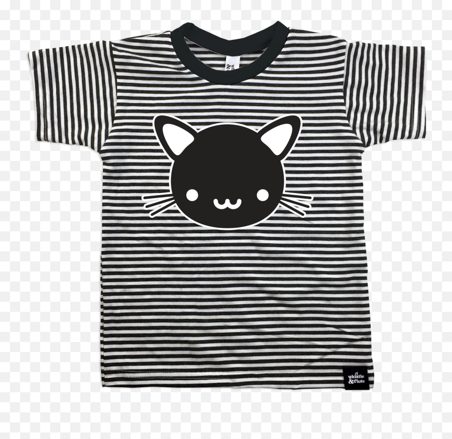Kawaii Cat Striped T - Shirt Stripe Tshirt Kawaii Cat Kawaii Short Sleeve Emoji,Meatloaf Emoji