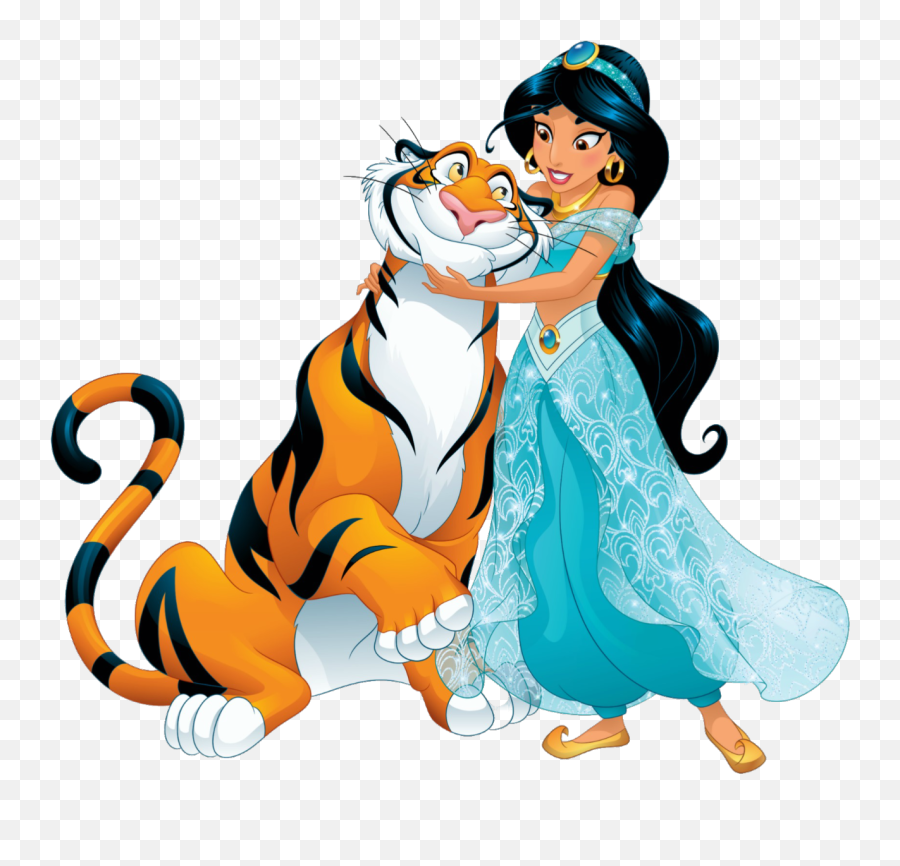 Jasmine With Rajahpng Disney Jasmine Princess Cartoon - Jasmine And Rajah Emoji,Disney Emoji Zootopia
