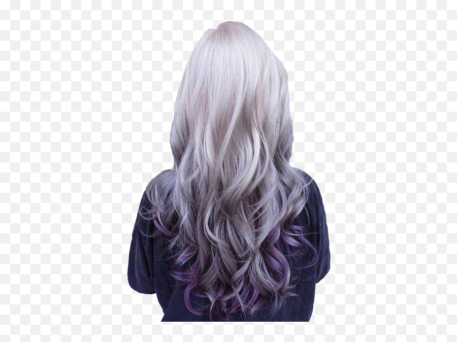 Hair Colors White Violet Sticker By Francesca - Grey Purple Ombre Emoji,Emoji Hair Color