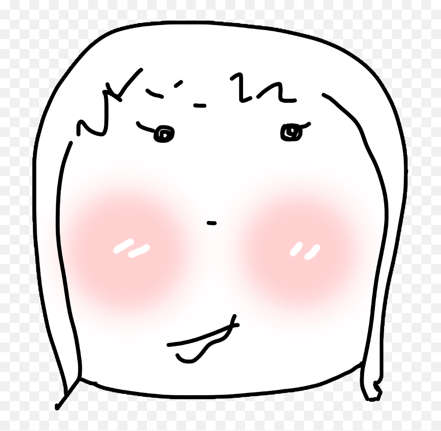Girl Blush White Wierd Face Man Cute - Dot Emoji,Emojis Iphone Wierd