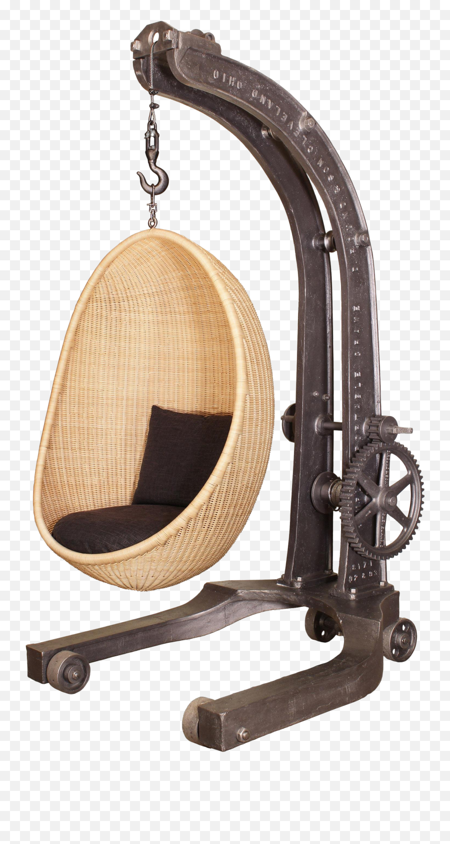 Excellent Engine Hoist With Nanna Ditzel Hanging Egg Chair - 1920 Engine Hoist Emoji,Egg Emotions