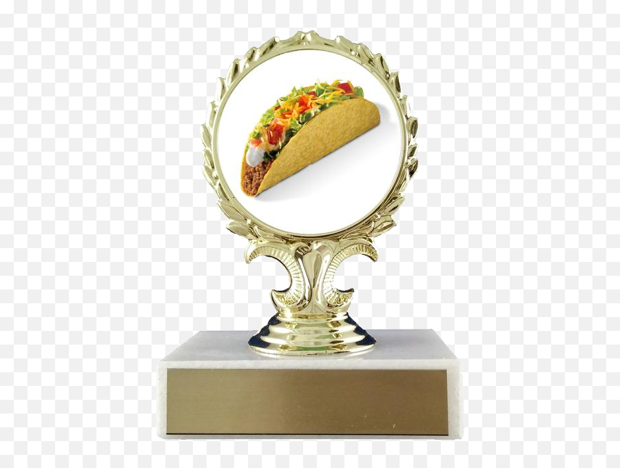 Taco Logo Trophy On Flat White Marble - Shrimp Trophy Emoji,Taco Bell Emojis