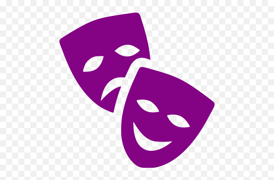 Purple Theatre Masks Icon - Theatre Icon Png Emoji,Comedy Tragedy Emoticons