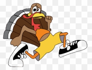 Turkey Trot Cartoon Clipart - November Clipart Fall Emoji,Roast Turkey Emoji
