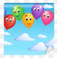 Carta Da Parati Cielo Blu Con - Balloon Popping Game Emoji,Cuore Blu Emoticon