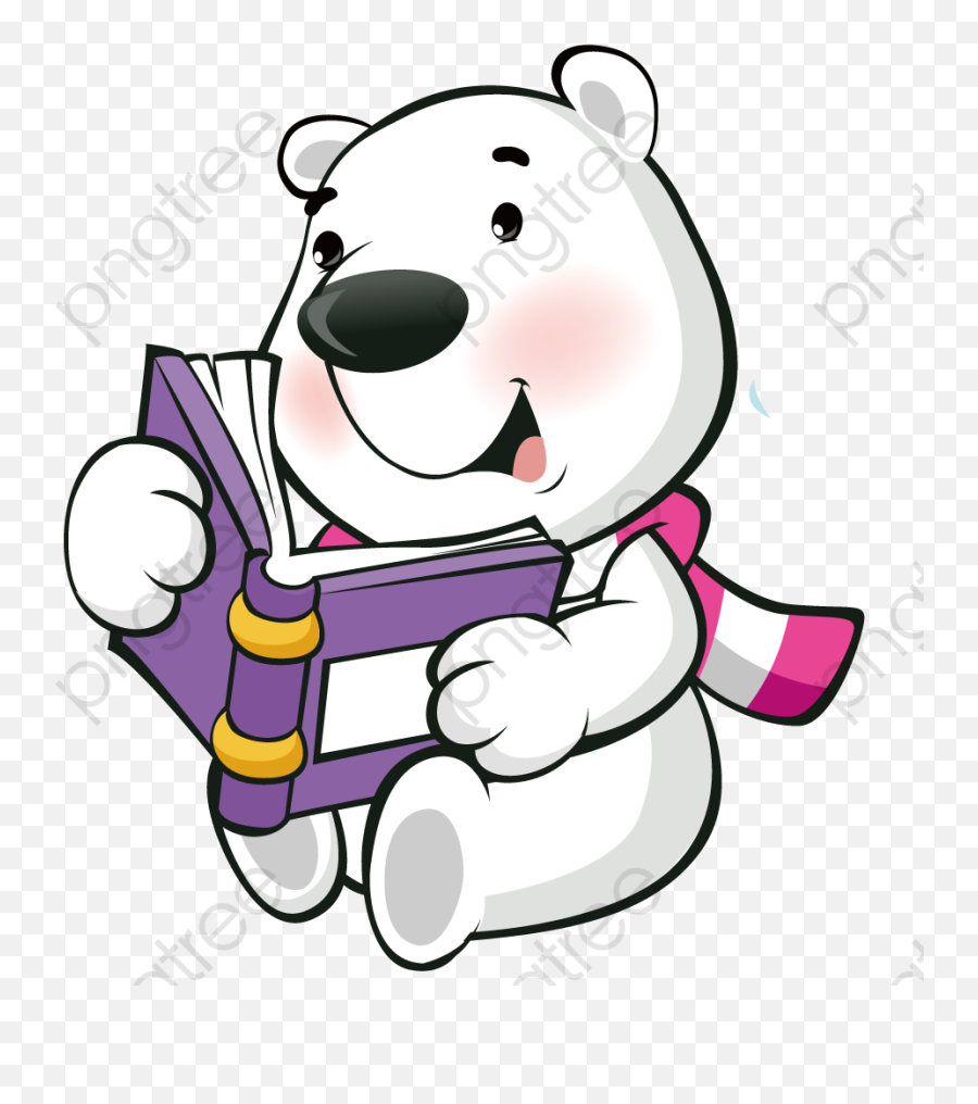 Polar Bear Reading A Book Clipart - Full Size Clipart Penguin Reading Clip Art Emoji,Emoji Bears