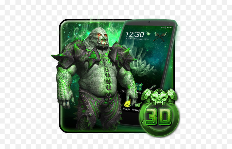 3d Green Vicious Alien Theme - U200c Google Play Supernatural Creature Emoji,Alien Emoji Wallpaper