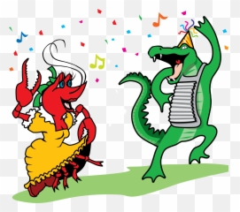 Dancing Crawfish And Gator Graphic Mardi Gras Crawfish - Alligator Mardi Gras Clip Art Emoji,Alligator Emoji