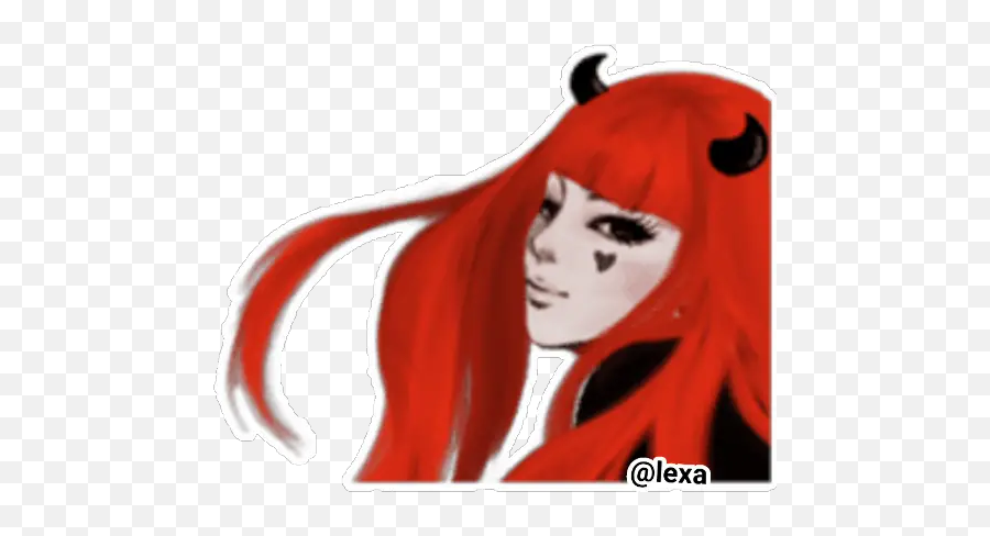 Sticker Maker - U203cred Devil Girlu203c Emoji,Wig Emojis