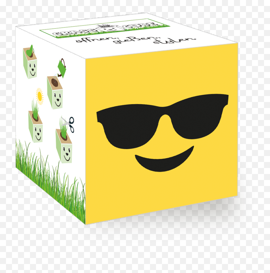 Grass Cube - Feel Green We Create Nature Portable Network Graphics Emoji,Put On Sunglasses Emoji
