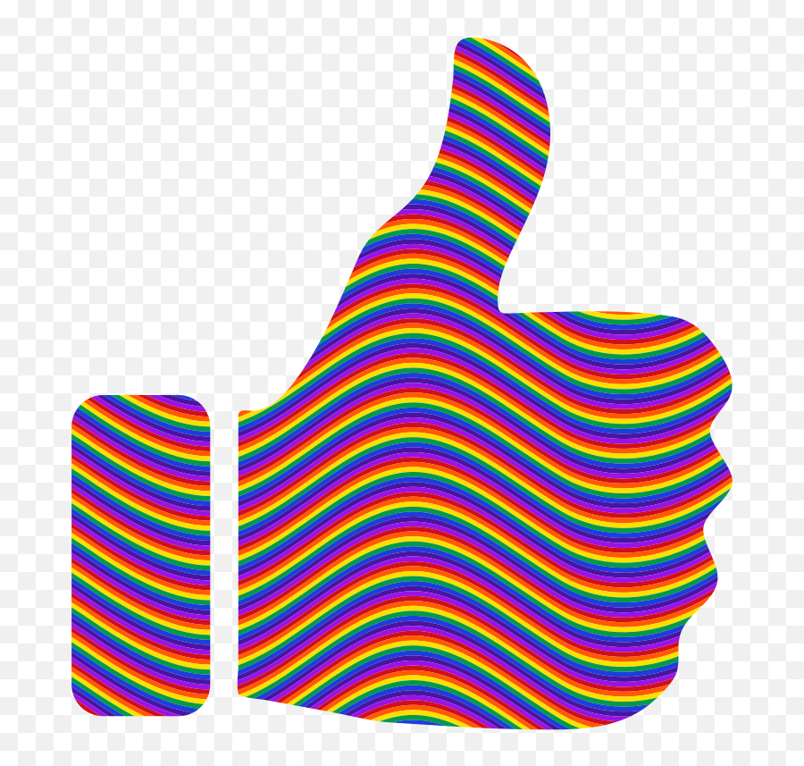Rainbow Waves Thumbs Up - Openclipart Emoji,Waves Emoji