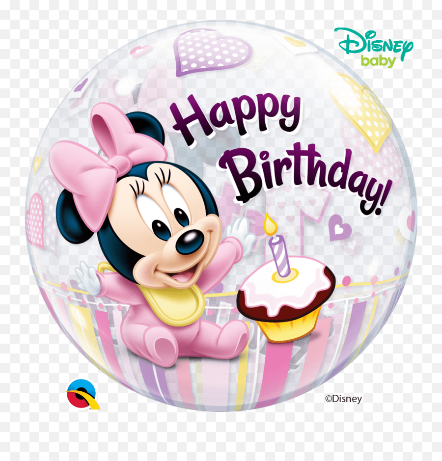 22 Disney Minnie Mouse 1st Birthday Bubble Balloon - Disney Baby Emoji,Emoji Bday Party Supplies
