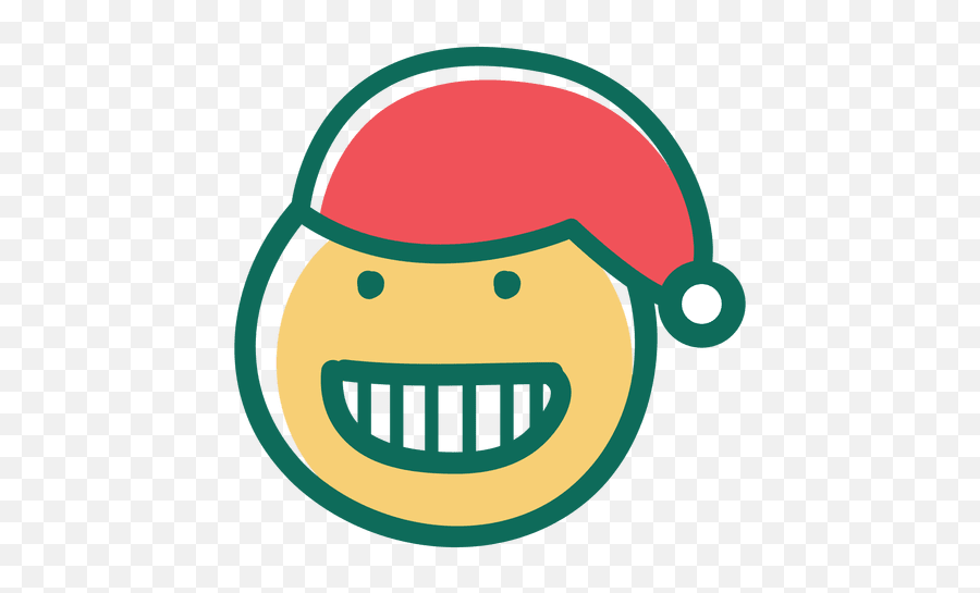 Toothy Smile Santa Claus Hat Face Emoticon 24 - Transparent Happy Emoji,Santa Emoji
