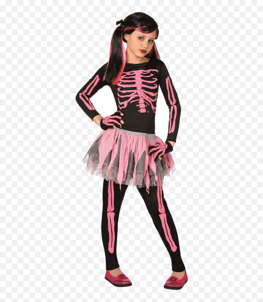 Girls Halloween Costumes Fancy Dress - Halloween Makeup Skeleton Kids Emoji,Emoji Halloween Costume For Sale
